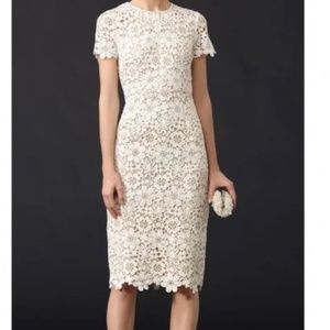 Shoshanna Midnight White Lace Dress